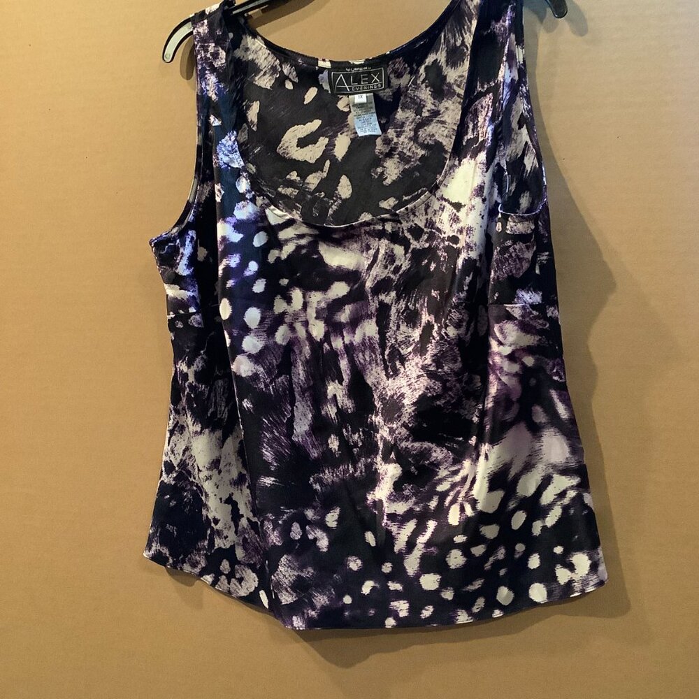 Alex Evening 2 Piece Leopard  Purple, Blk & White blouse w/Jacket - Picture 5 of 5